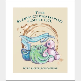 Sleepy Cephalopod Coffee Co:  Grumpy Bunny Edition Posters and Art